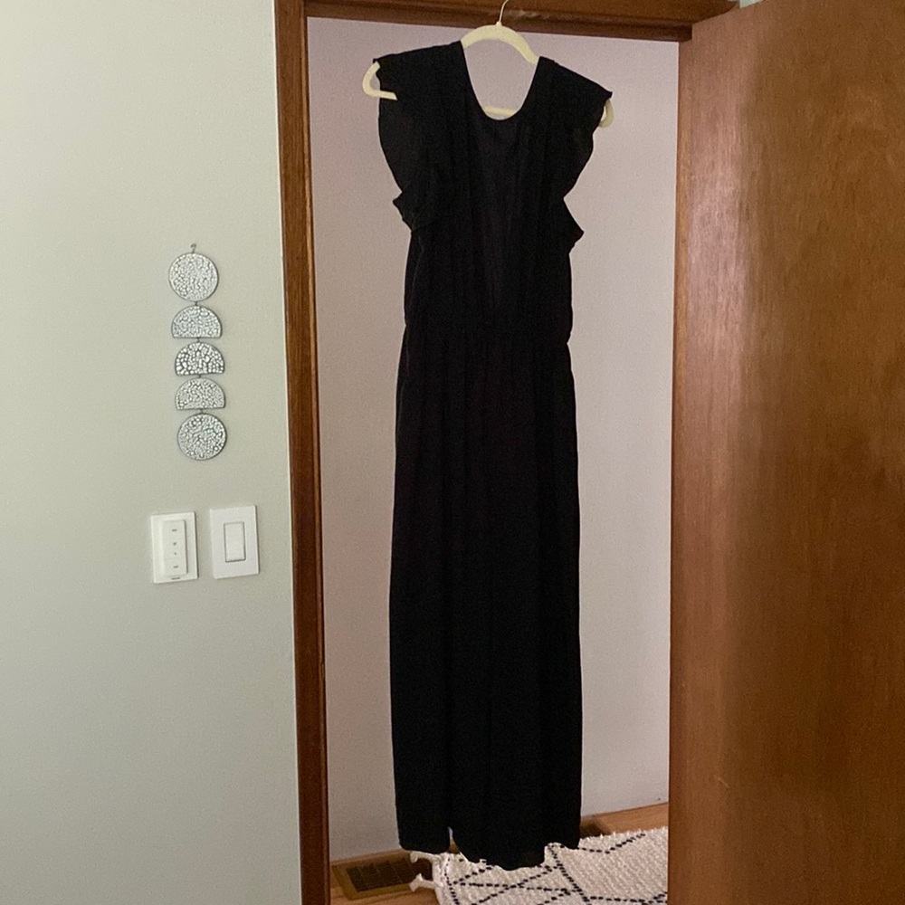 Aritzia Wilfred Black Flowy Jumpsuit
